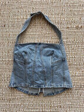 Grlfrnd denim halter top